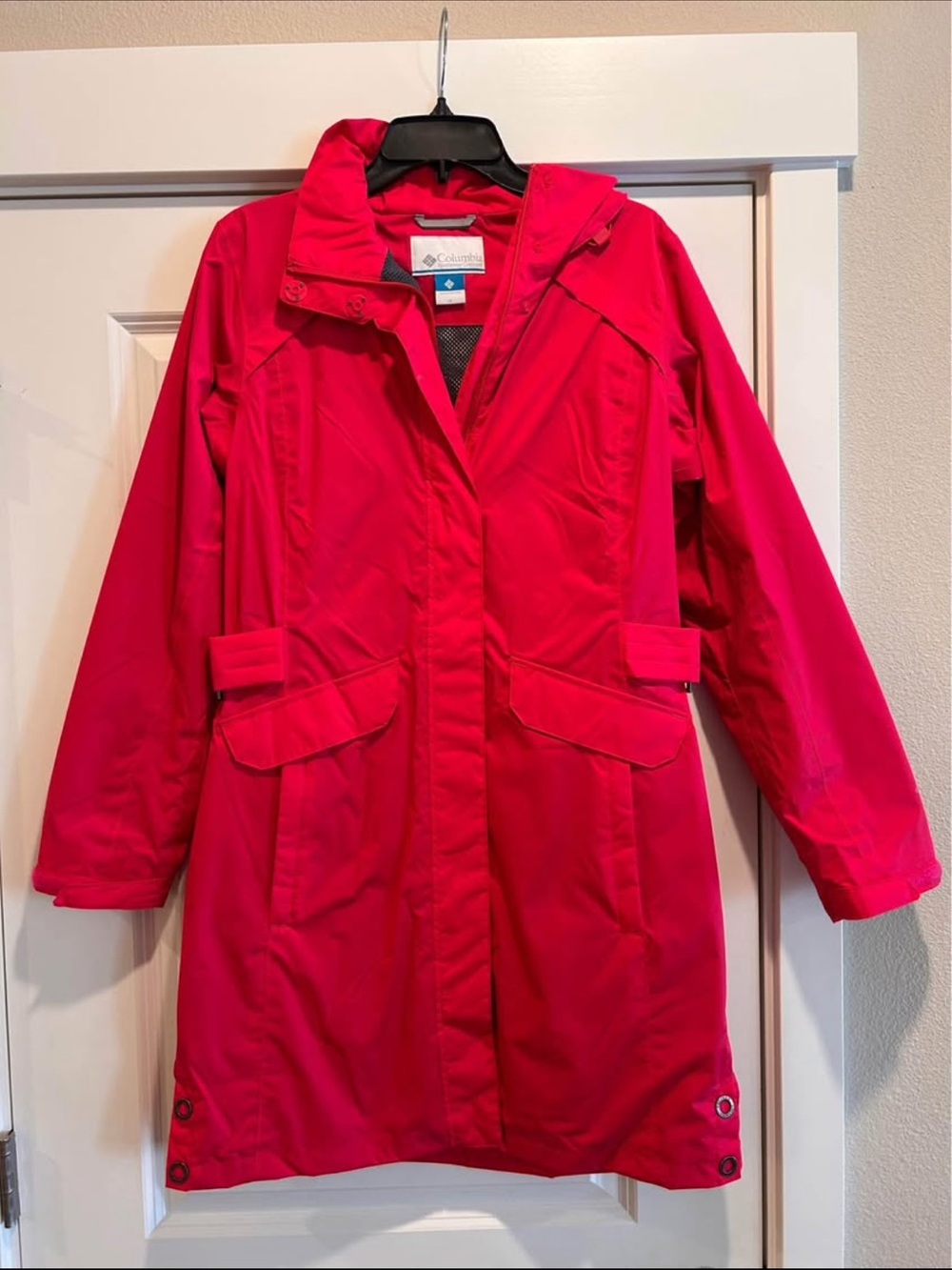 Columbia Women’s Hot Pink Waterproof Hooded Trench Coat